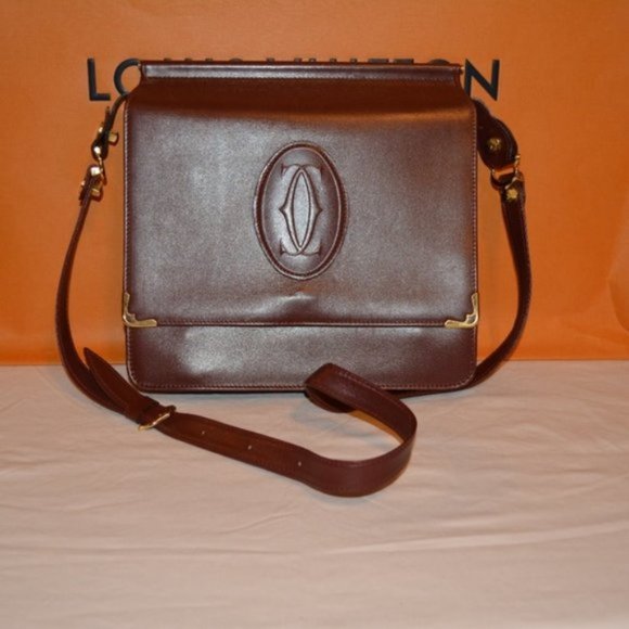 Cartier Handbags - Cartier Double flap crossbody bag leather